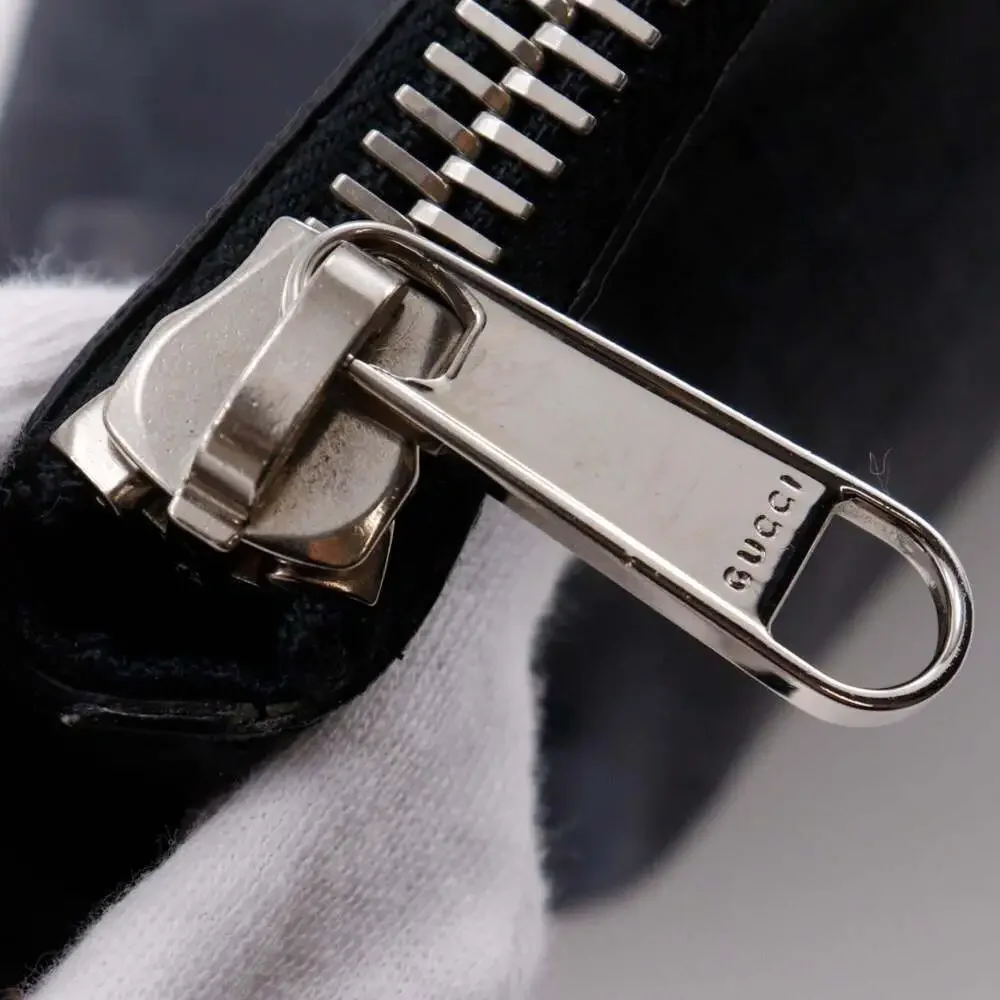 GUCCI Black Canvas Messenger Shoulder Bag